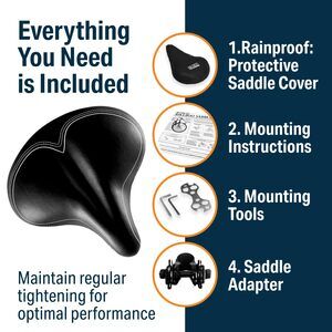 NWT Bikeroo Wide Cruiser Bike Saddle Memory Foam Black